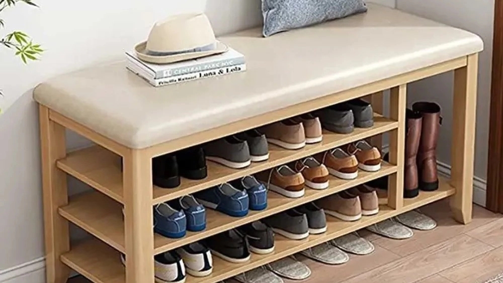 Construction and design of a wooden shoe rack suitable for the entrance of a house in Alborz